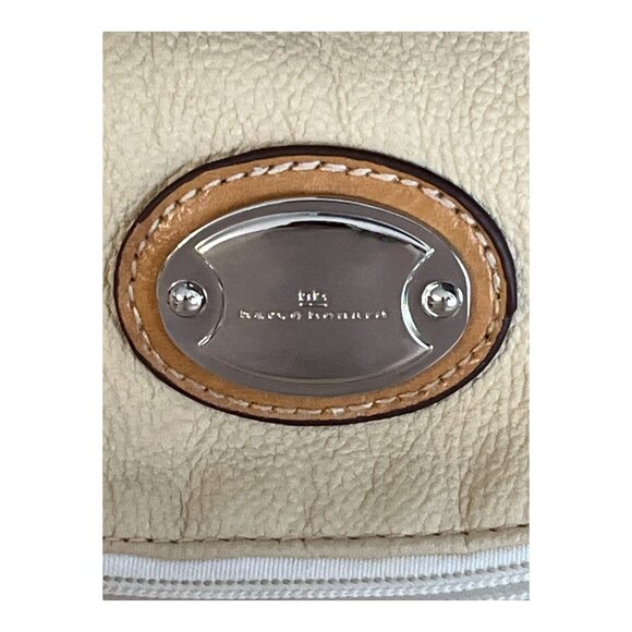 Harvé Benard Crossbody Shoulder Bag – White and Beige with Tan Strap - Picture 8 of 10